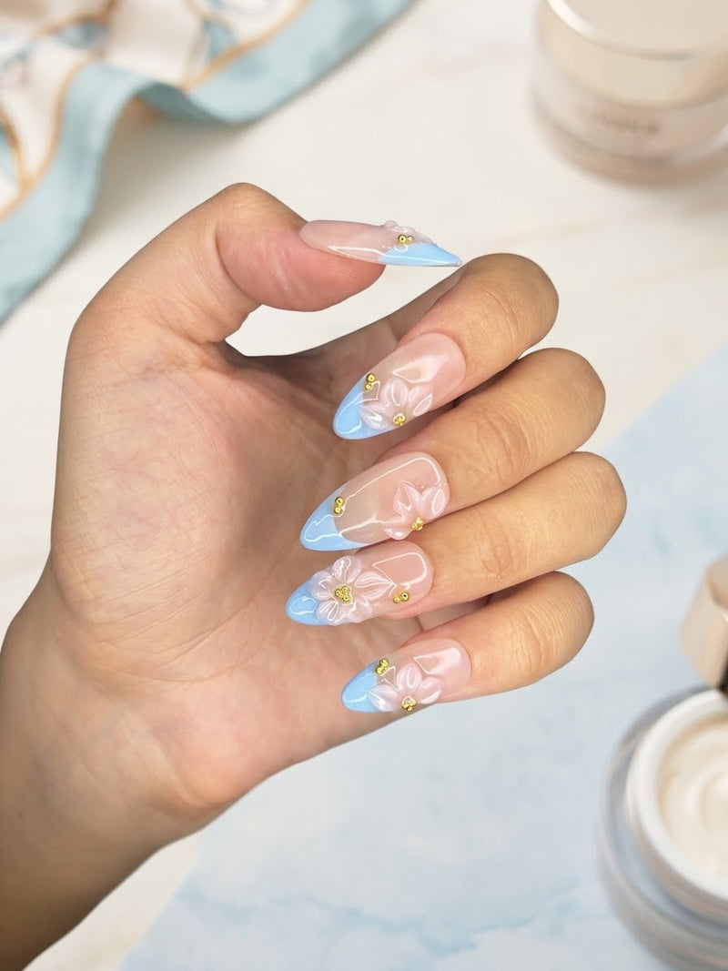 French Bleu Fleuri — Forme Amande
